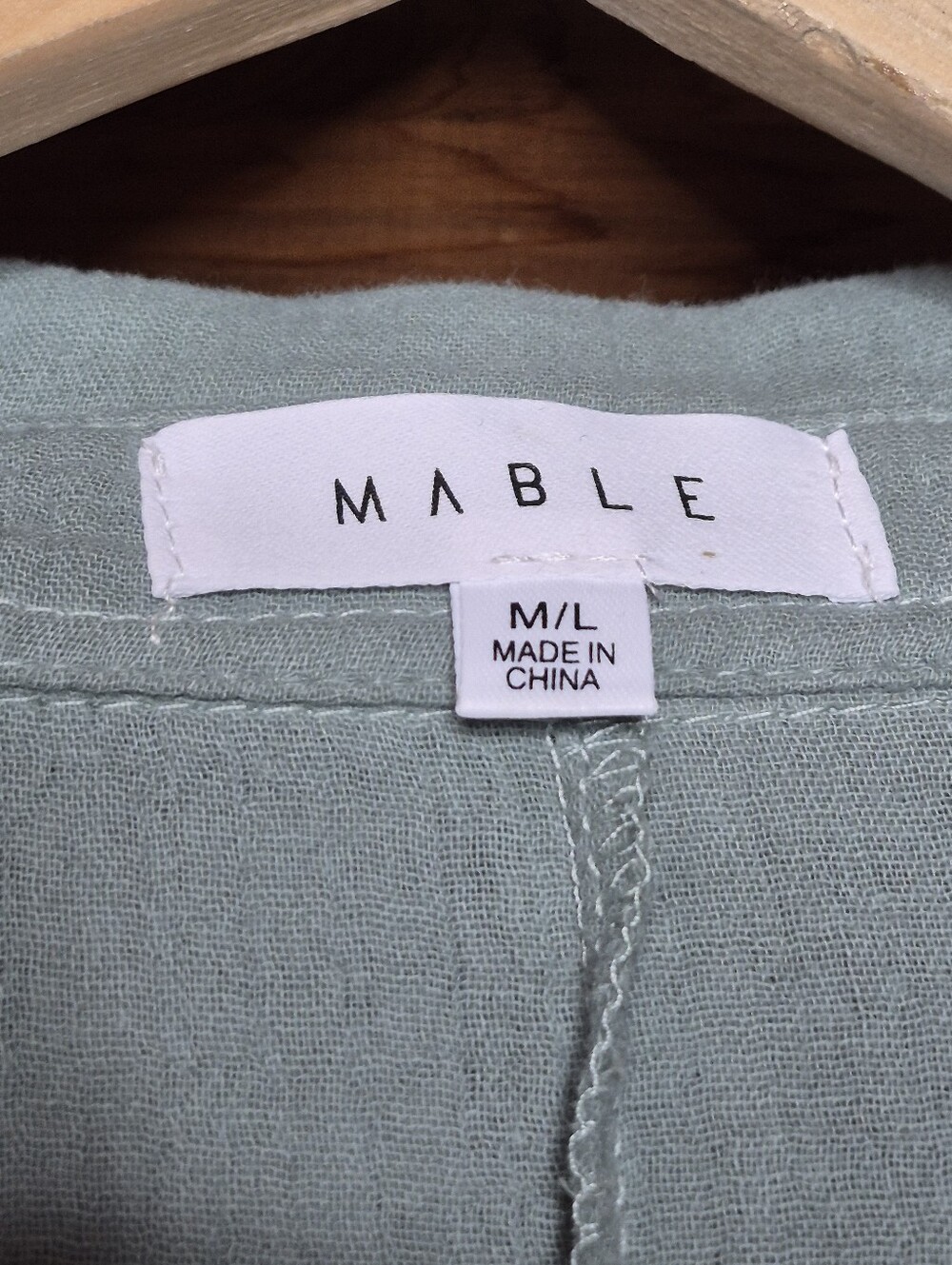 Mabel 100% Cotton Gauze Jumpsuit M/L Sage Wide Leg Cropped Boho Lagenlook - Picture 7 of 8